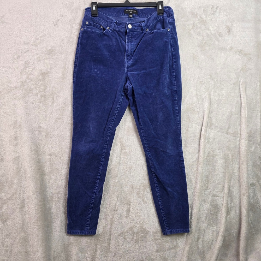 Banana Republic Skinny Corduroy Pants Womens 30/10 Blue Mid Rise 5 Pocket